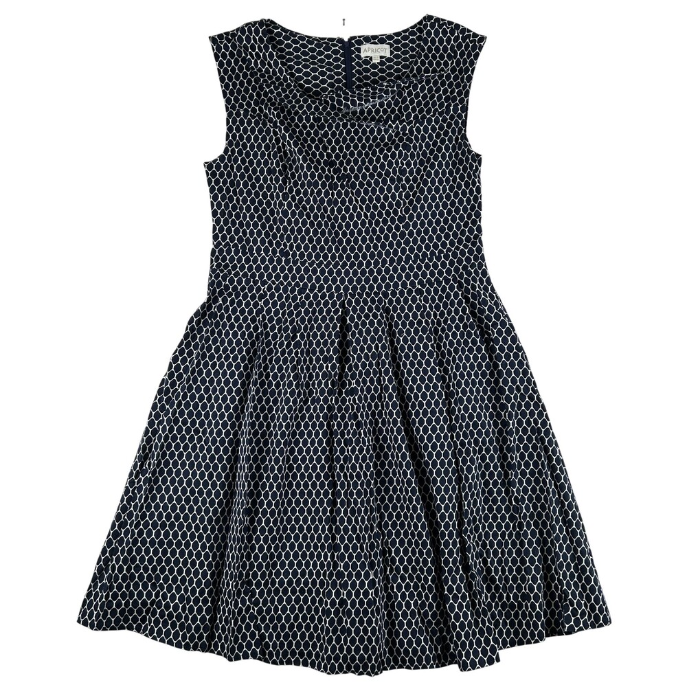 Apricot Dress Womens XL Blue Geometric Fit Flare Tank Pockets Scoop Neck